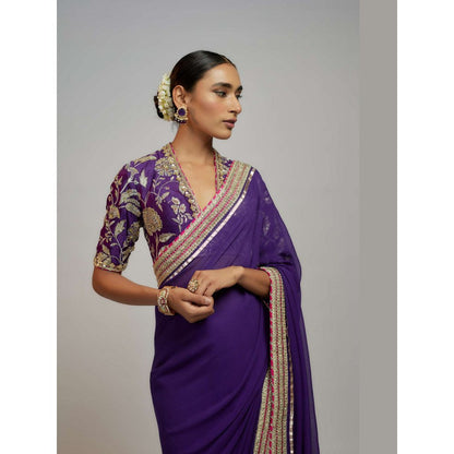 Gopi Vaid Purple Vidya Balan In Golconda Myra Saree with Stitched Blouse