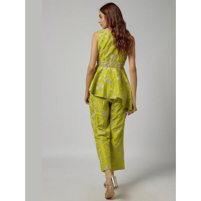 Gopi Vaid Golconda Green Floral Kurta with Pant