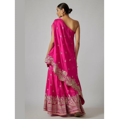 Gopi Vaid Golconda Pink Embroidered Kurta with Sharara