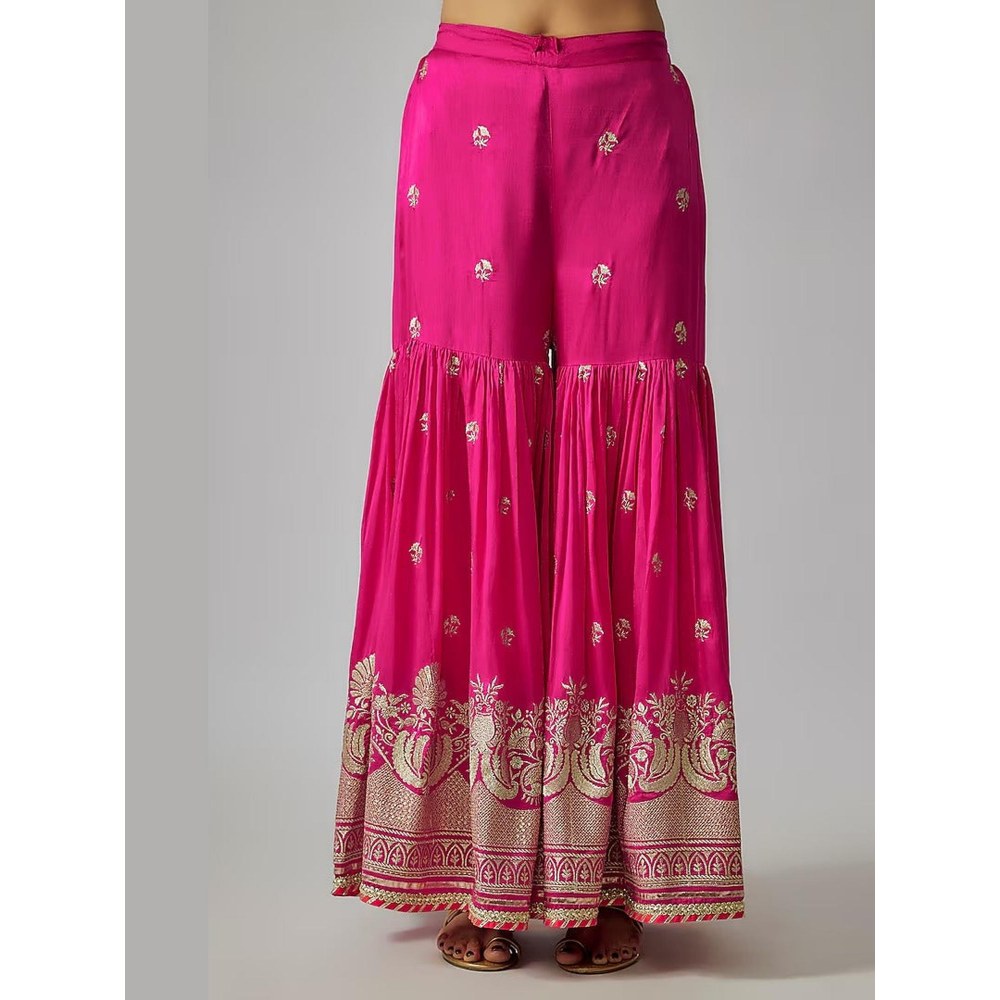 Gopi Vaid Golconda Pink Embroidered Kurta with Sharara