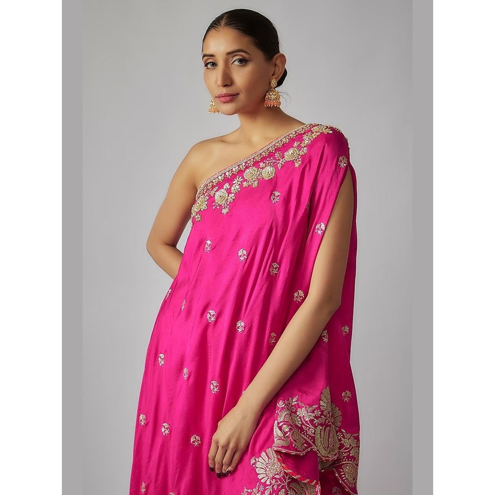 Gopi Vaid Golconda Pink Embroidered Kurta with Sharara