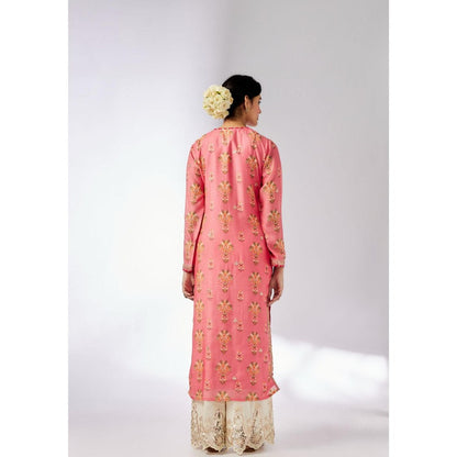 Gopi Vaid Dhara Pink Floral Kurti with Palazzo