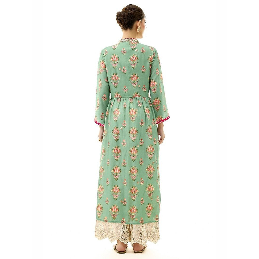 Gopi Vaid Tara Green Printed Kurti with Palazzo