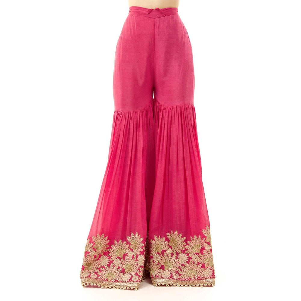 Gopi Vaid Kalki Red Printed Kurta with Sharara and Dupatta