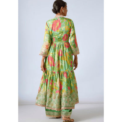 Gopi Vaid Huma Green Floral Kurta with Palazzo and Dupatta