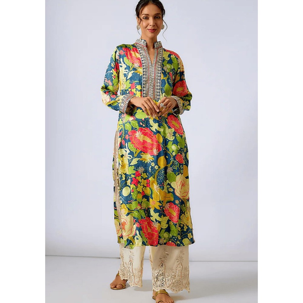 Gopi Vaid Arya Multi-Color Floral Kurti with Palazzo