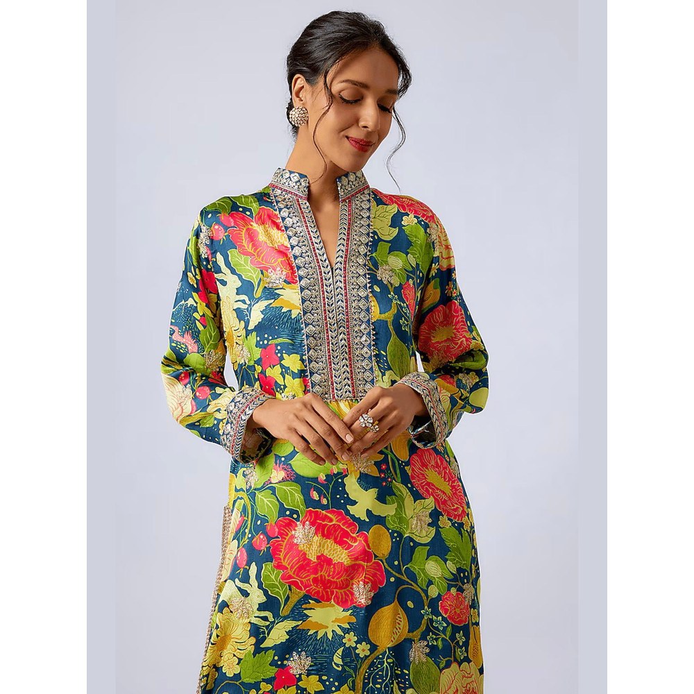 Gopi Vaid Arya Multi-Color Floral Kurti with Palazzo