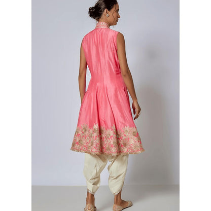 Gopi Vaid Neeti Pink Embroidered Kurta with Dhoti Pant