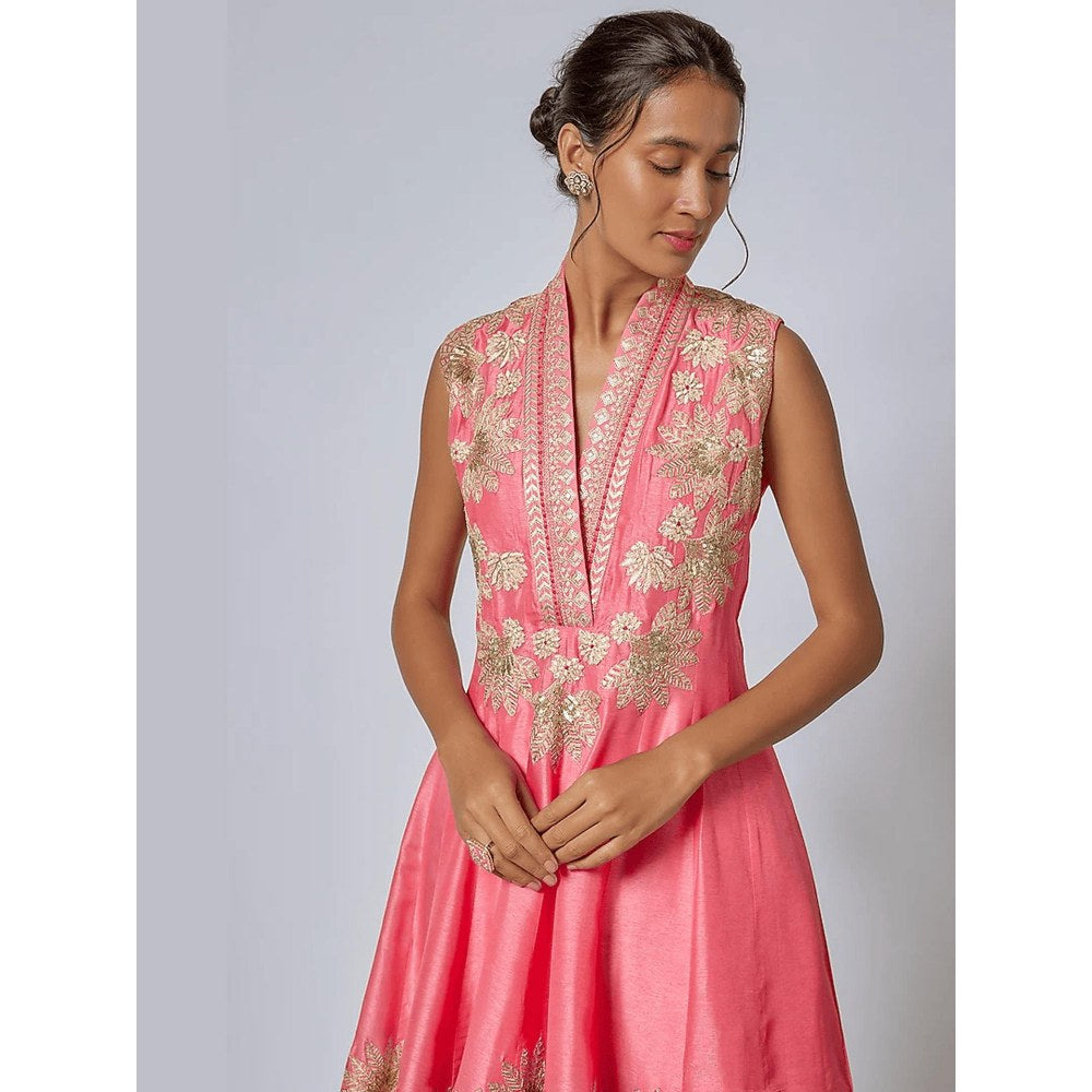 Gopi Vaid Neeti Pink Embroidered Kurta with Dhoti Pant