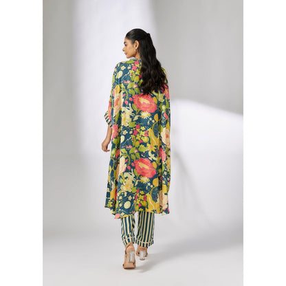 Gopi Vaid Julia Blue Floral Kurta with Pant
