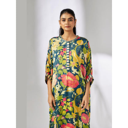 Gopi Vaid Julia Blue Floral Kurta with Pant