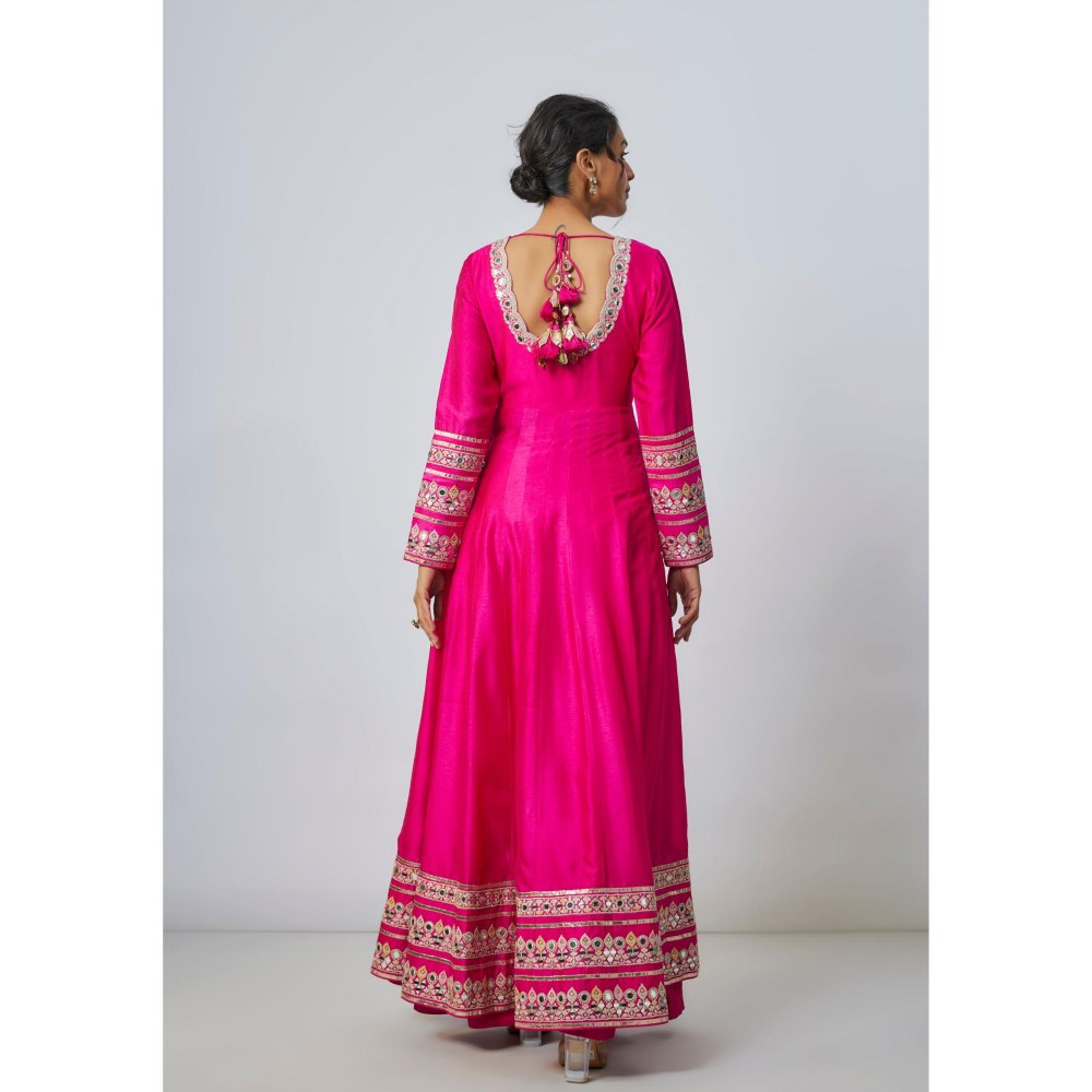 Gopi Vaid Srivani Pink Embroidered Kurta with Sharara and Dupatta