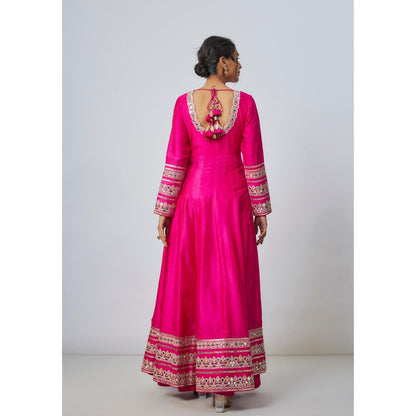 Gopi Vaid Srivani Pink Embroidered Kurta with Sharara and Dupatta