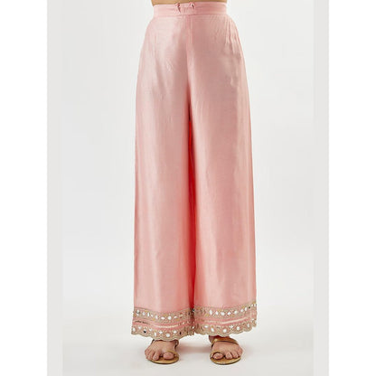 Gopi Vaid Arundhati Pink Embroidered Anarkali Kurta with Palazzo and Dupatta