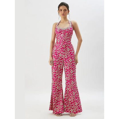 Gopi Vaid Rutika Pink Embroidered Top with Pant