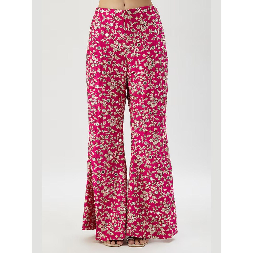 Gopi Vaid Rutika Pink Embroidered Top with Pant