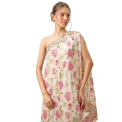 Gopi Vaid Sumedha Ivory Floral Kurta with Sharara