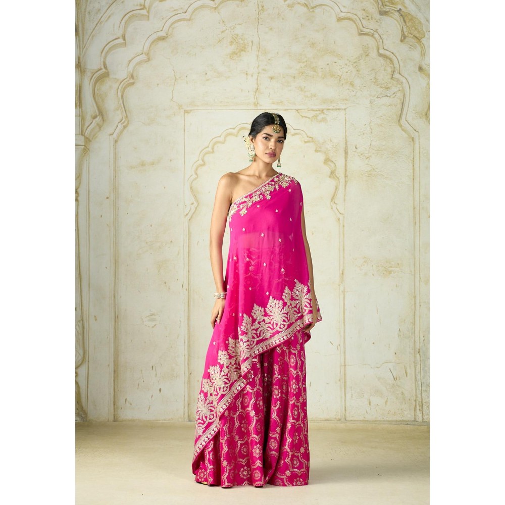Gopi Vaid Areesha Pink Embroidered Kurti with Palazzo