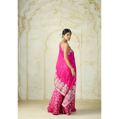 Gopi Vaid Areesha Pink Embroidered Kurti with Palazzo