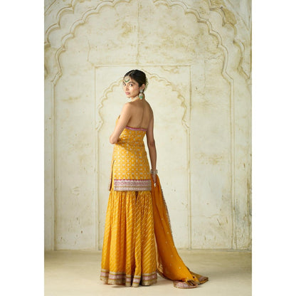 Gopi Vaid Kainaat Yellow Embroidered Kurta with Sharara and Dupatta