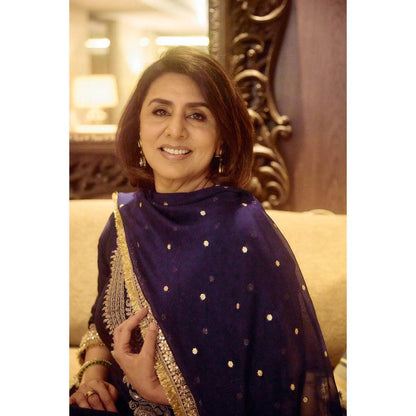 Gopi Vaid Neetu Blue Embroidered Kurta with Salwar and Dupatta