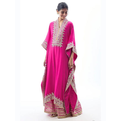 Gopi Vaid Shrushti Pink Embroidered Kurta with Sharara