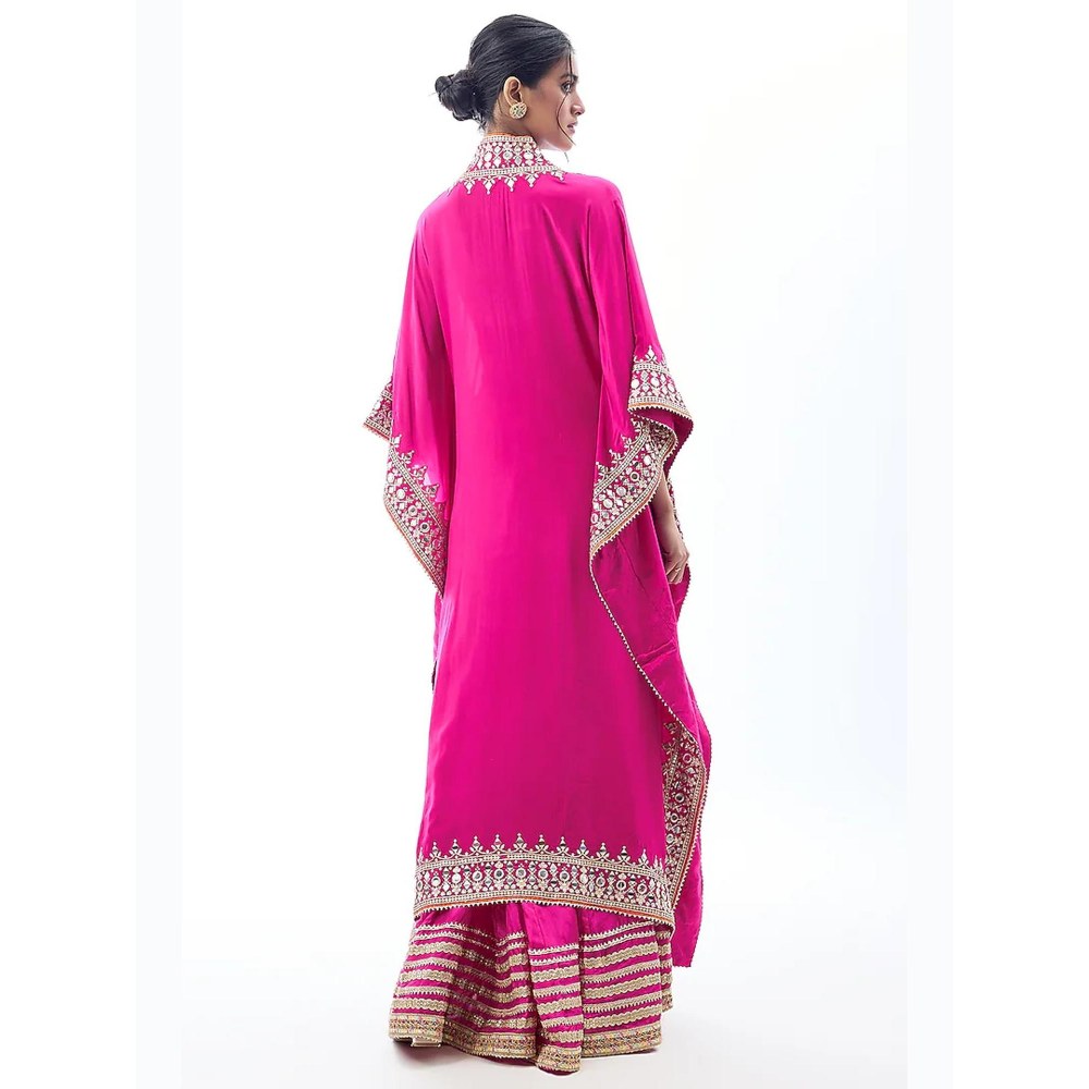 Gopi Vaid Shrushti Pink Embroidered Kurta with Sharara