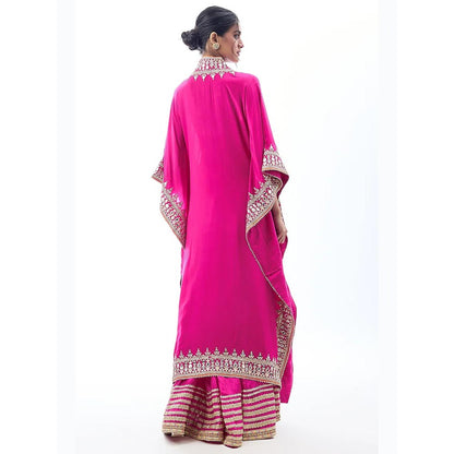 Gopi Vaid Shrushti Pink Embroidered Kurta with Sharara