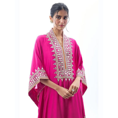 Gopi Vaid Shrushti Pink Embroidered Kurta with Sharara