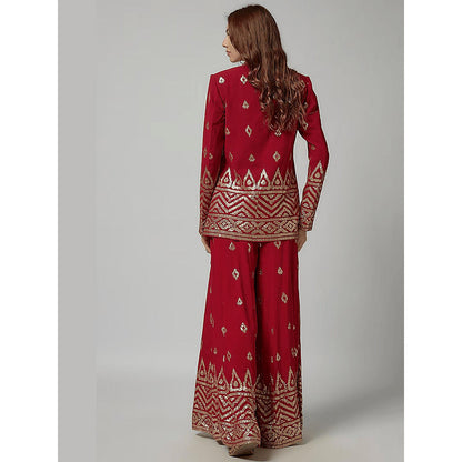 Gopi Vaid Red Marrakesh Pant with Blouse and Blazer