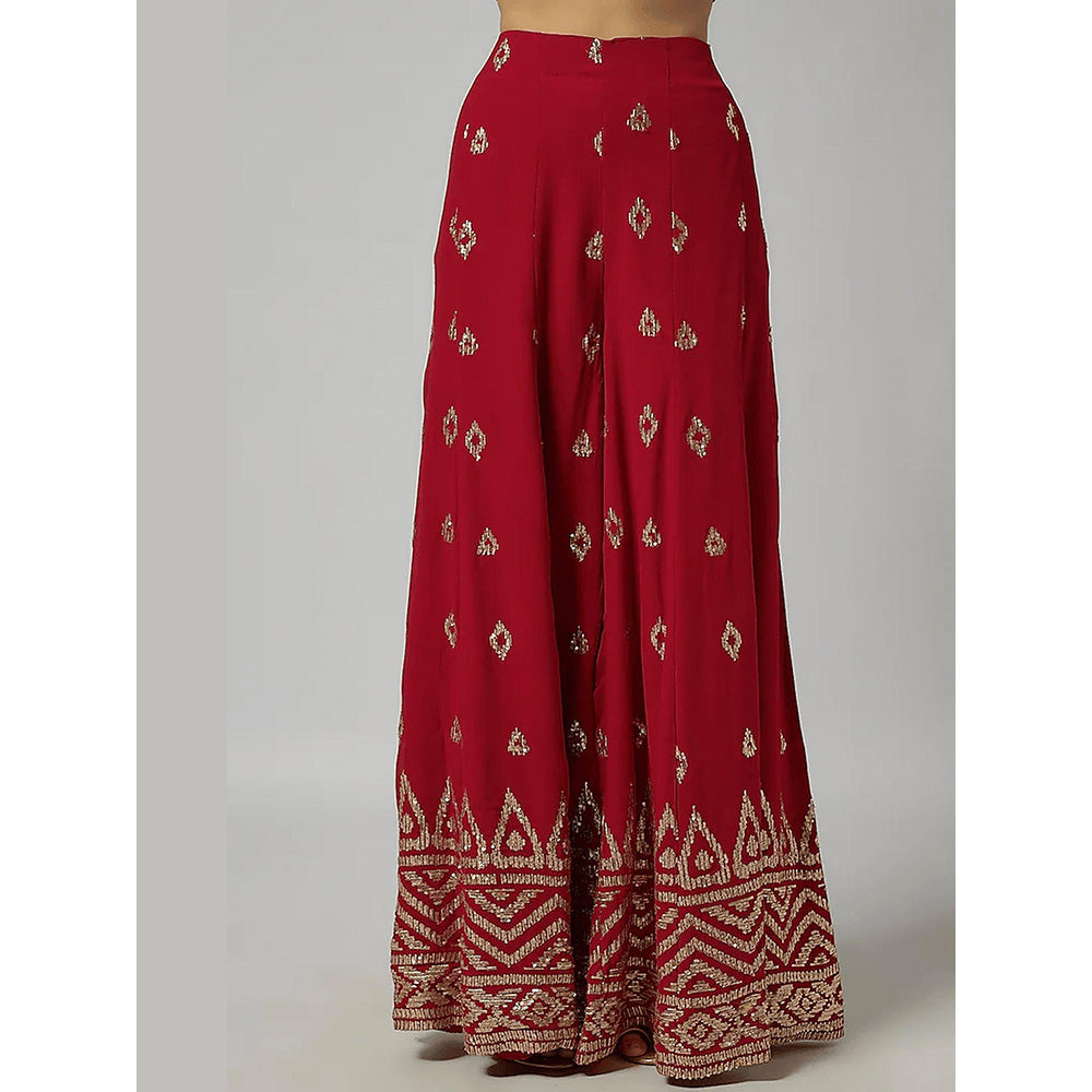 Gopi Vaid Red Marrakesh Pant with Blouse and Blazer