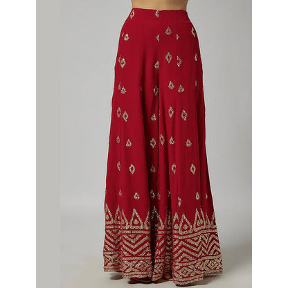 Gopi Vaid Red Marrakesh Pant with Blouse and Blazer
