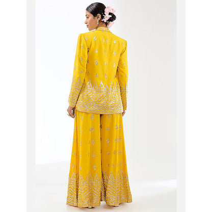Gopi Vaid Yellow Marrakesh Pant with Blouse and Blazer