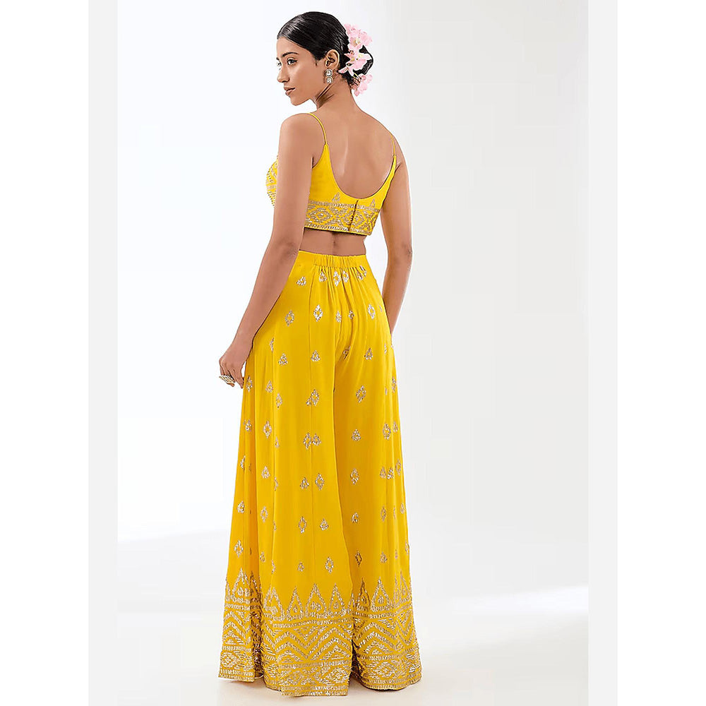 Gopi Vaid Yellow Marrakesh Pant with Blouse and Blazer