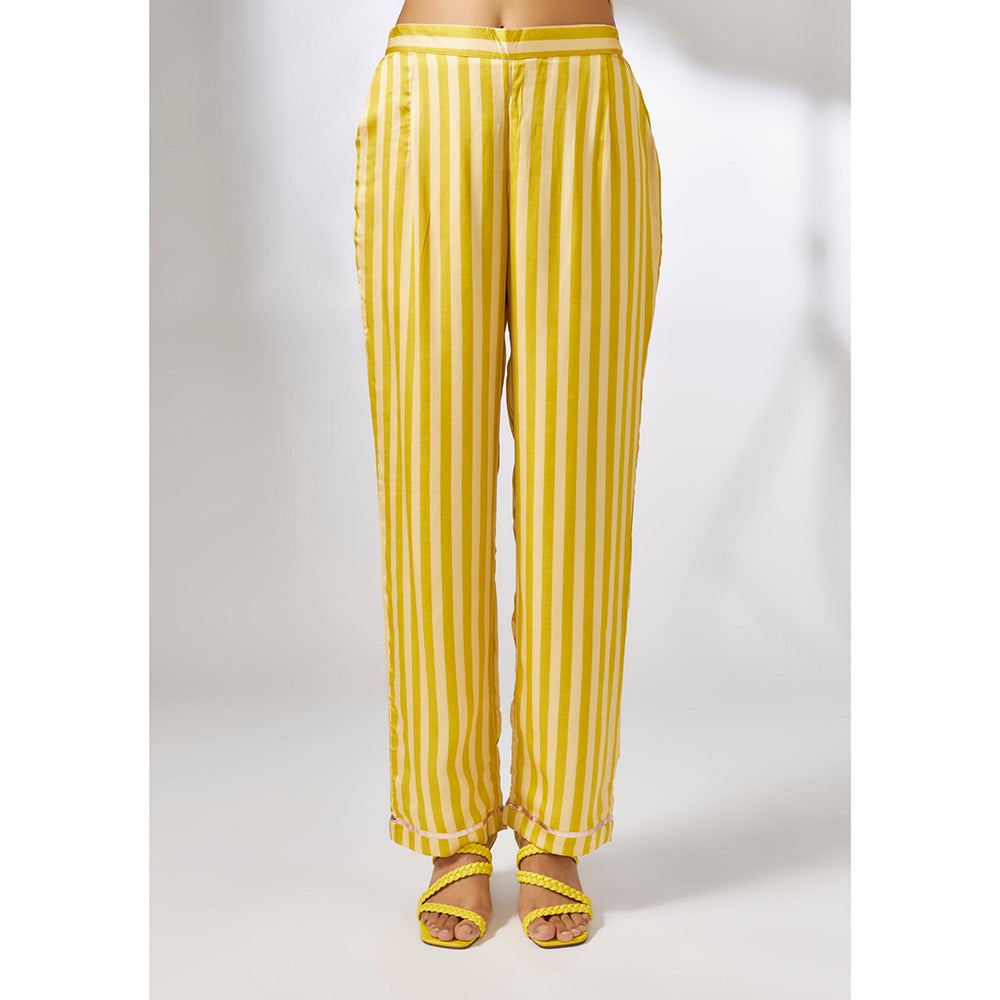 Gopi Vaid Yellow Julia Ikat Kaftan and Pant