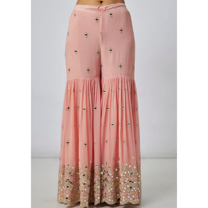 Gopi Vaid Pink Pariza Kurta with Sharara and Dupatta