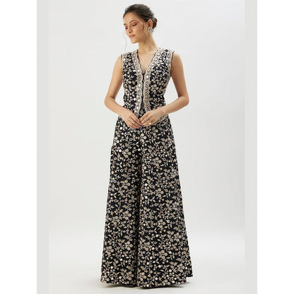 Gopi Vaid Black Akila Vest with Pant