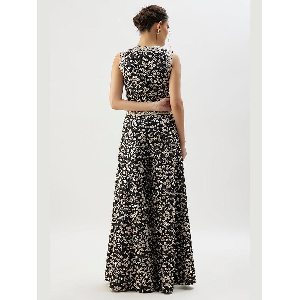 Gopi Vaid Black Akila Vest with Pant