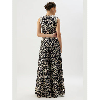 Gopi Vaid Black Akila Vest with Pant