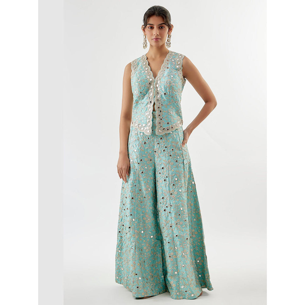 Gopi Vaid Blue Akila Vest with Pant