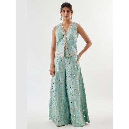 Gopi Vaid Blue Akila Vest with Pant