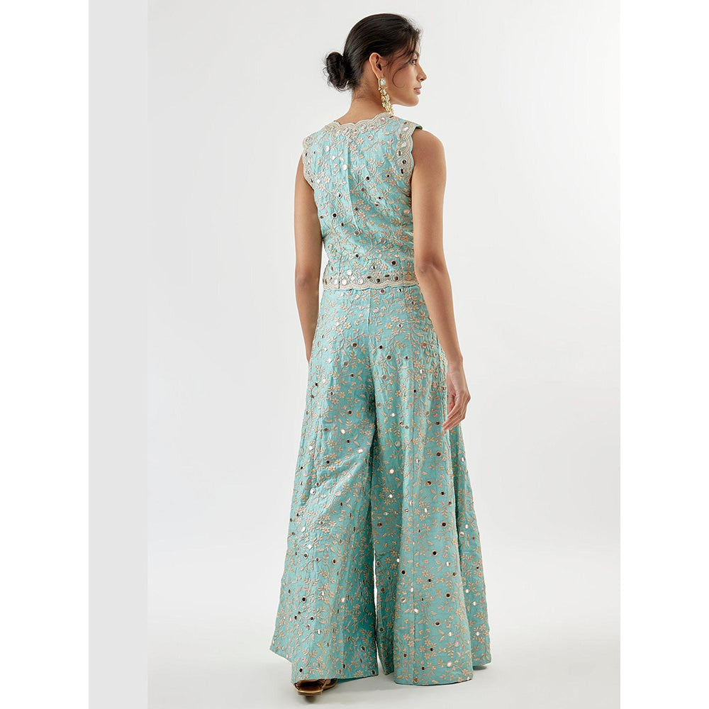 Gopi Vaid Blue Akila Vest with Pant