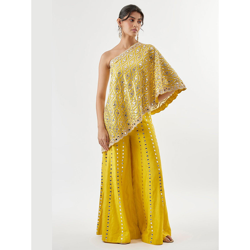 Gopi Vaid Yellow Joan Top with Pant