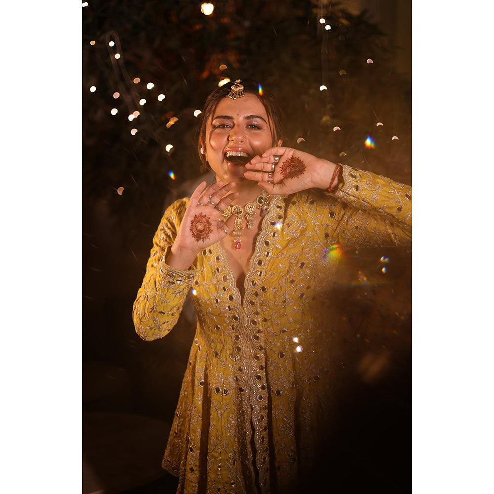 Gopi Vaid Yellow Ridhi Dogra In Zeya Kurta with Sharara and Dupatta