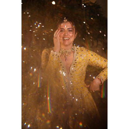 Gopi Vaid Yellow Ridhi Dogra In Zeya Kurta with Sharara and Dupatta
