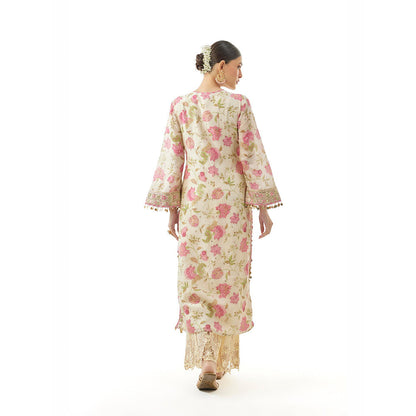 Gopi Vaid Ivory Kavya Tunic with Palazzo