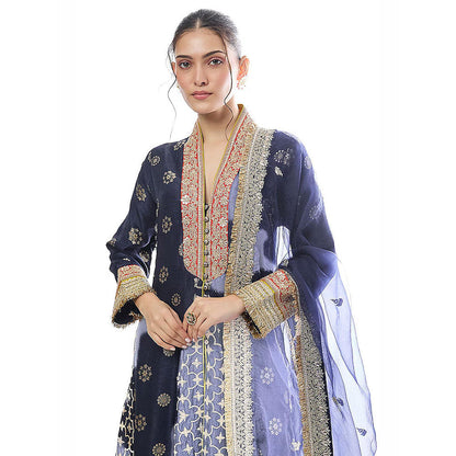 Gopi Vaid Blue Mehrunissa Kurta with Palazzo and Dupatta
