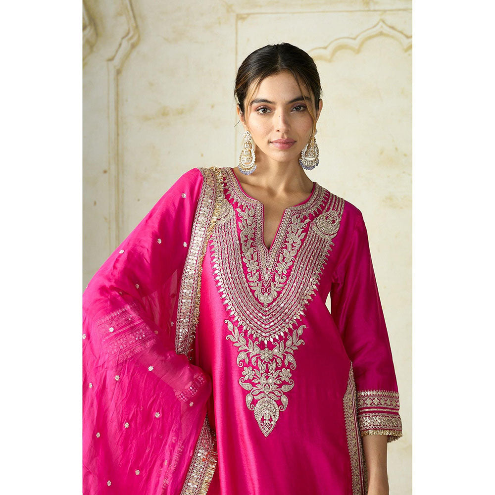 Gopi Vaid Pink Ameena Kurta with Sharara and Dupatta