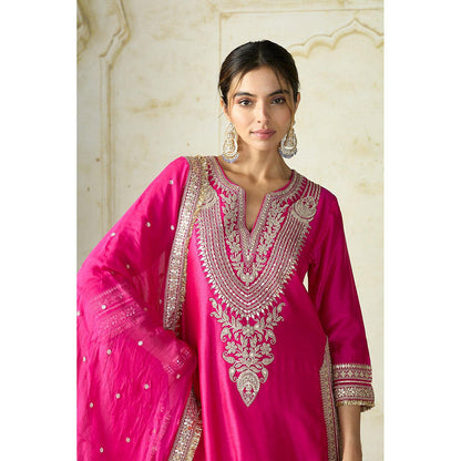 Gopi Vaid Pink Ameena Kurta with Sharara and Dupatta