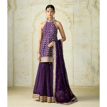Gopi Vaid Purple Kainaat Kurta with Sharara and Dupatta